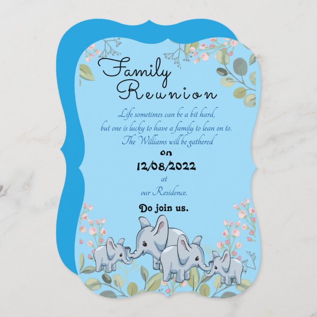 Williams reunion   invitation (Front/Back)