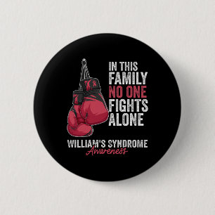 William's Syndrome Awareness Month Gloves Burgundy 6 Cm Round Badge
