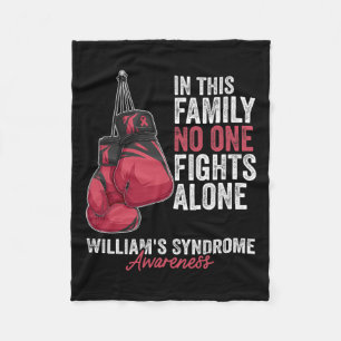 William's Syndrome Awareness Month Gloves Burgundy Fleece Blanket