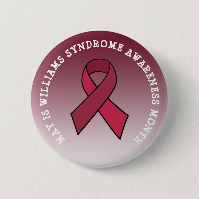 Williams Syndrome Awareness Month Ribbon Button (Front)