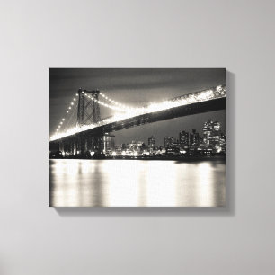 Williamsburg bridge in New York City at night Canvas Print