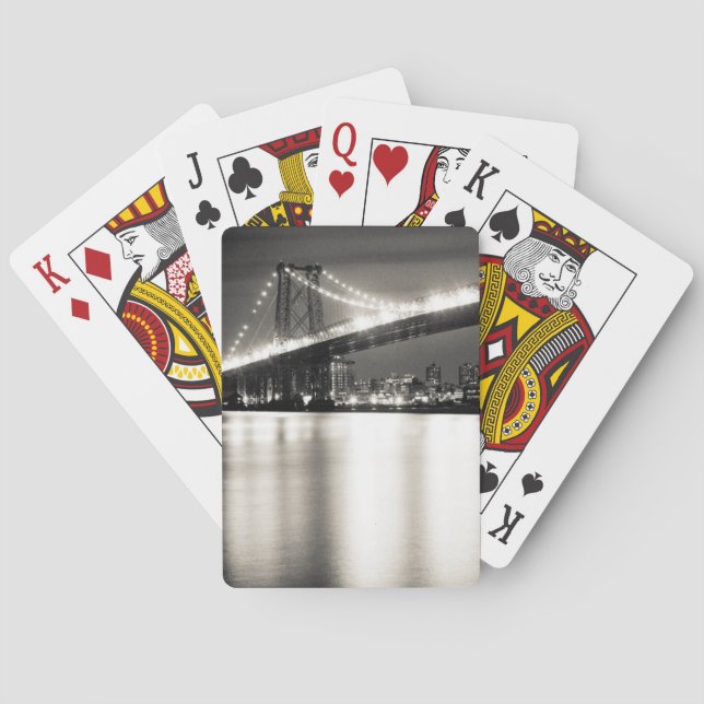 Williamsburg bridge in New York City at night Playing Cards (Back)