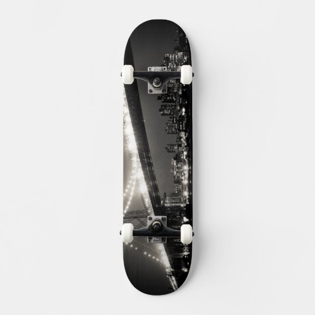 Williamsburg bridge in New York City at night Skateboard (Front)