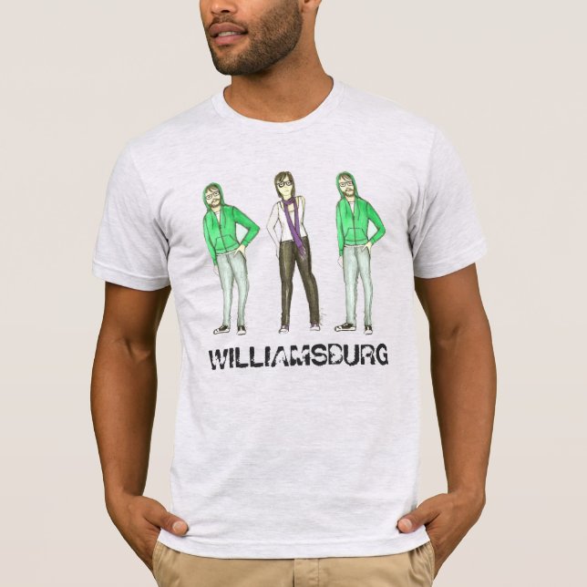 Williamsburg Brooklyn New York NYC Hipster Tee (Front)