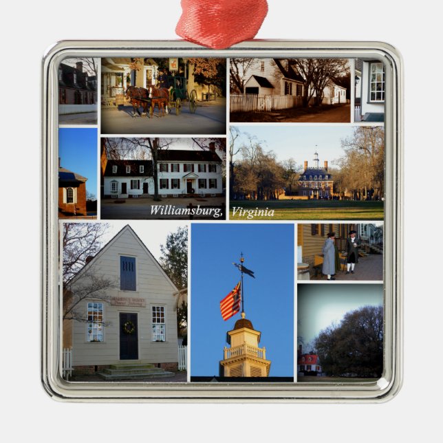 Williamsburg Collage Metal Tree Decoration (Front)