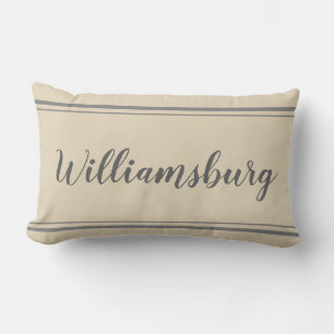 Williamsburg Grey and Beige Stripe Pillow
