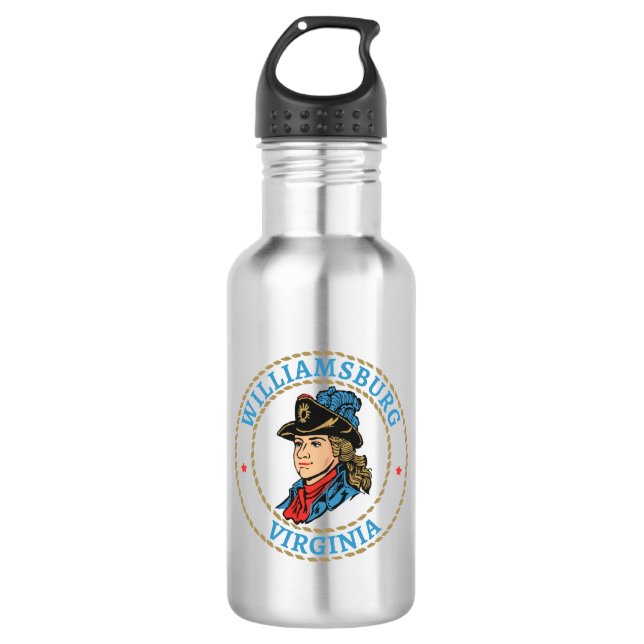 Williamsburg Virginia Colonial 532 Ml Water Bottle (Front)