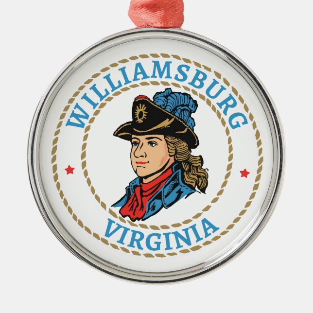Williamsburg Virginia Colonial Metal Tree Decoration (Front)