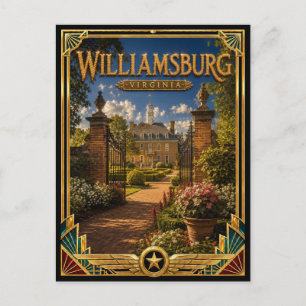Williamsburg Virginia Vintage Art Deco Golden Age Postcard