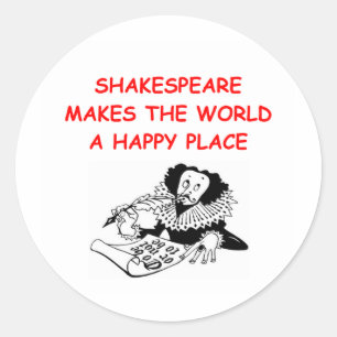 willian shakespeare classic round sticker
