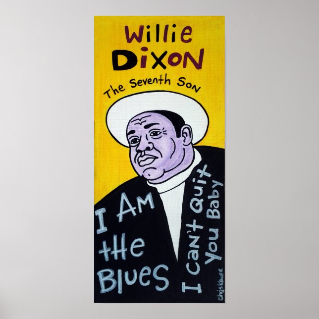 Willie Dixon Blues Folk Art Poster (Front)