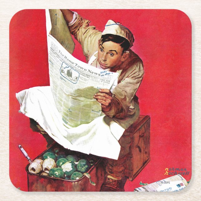 Willie Gillis on K.P Square Paper Coaster (Front)