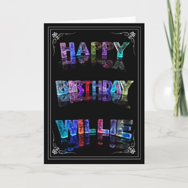 Willie -  Name in Lights greeting card (Photo) (Front)
