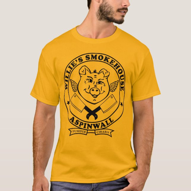 WILLIES CLEVER LOGO ASPINWALL BLACK T-Shirt (Front)