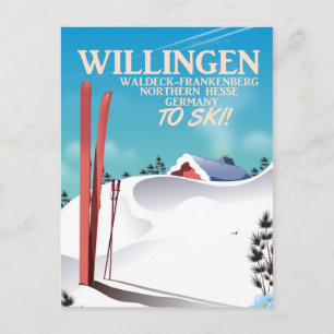 Willingen Ski travel poster. Postcard