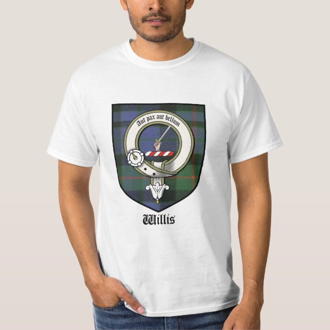 Willis Clan Crest Badge Tartan T-Shirt (Front)