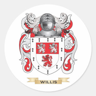 Willis Family Crest (Coat of Arms) Classic Round Sticker