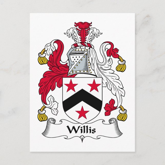 Willis Family Crest Postcard (Front)