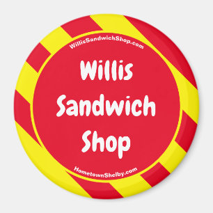 Willis Sandwich Shop Red/Yellow Magnet