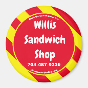 Willis Sandwich Shop Red/Yellow Magnet