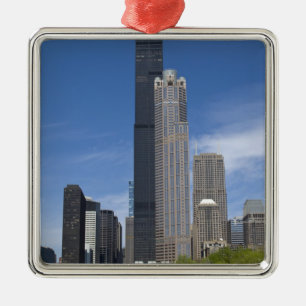 Willis Tower (previously the Sears Tower) looms Metal Tree Decoration