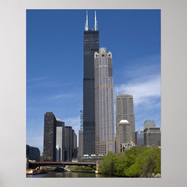 Willis Tower (previously the Sears Tower) looms Poster (Front)