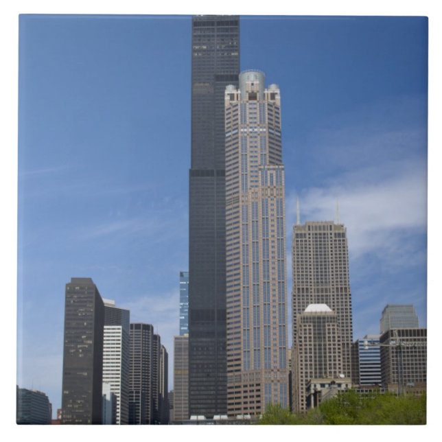 Willis Tower (previously the Sears Tower) looms Tile (Front)