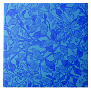 Willliam Morris - Honeysuckle in Blue Poster Ceram Tile