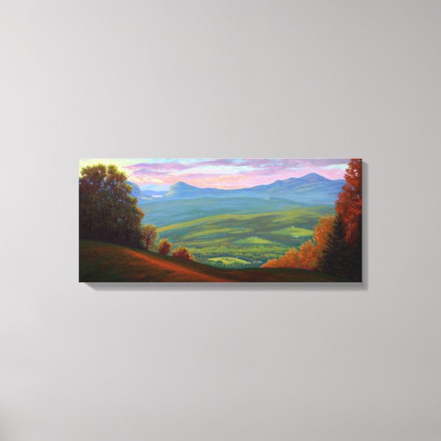 Willoughby Lake from Burke Mountain Canvas Print (Front)