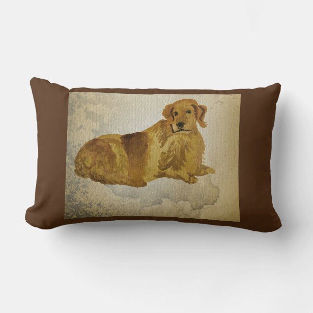 Willoughby The Golden Retriever Lumbar Cushion (Front)