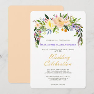Willow and Floral Modern Wedding Invitation