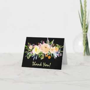 Willow and Floral Thank You Card