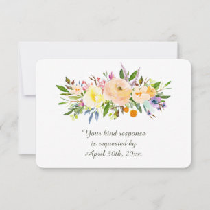 Willow and Floral Wedding RSVP Card