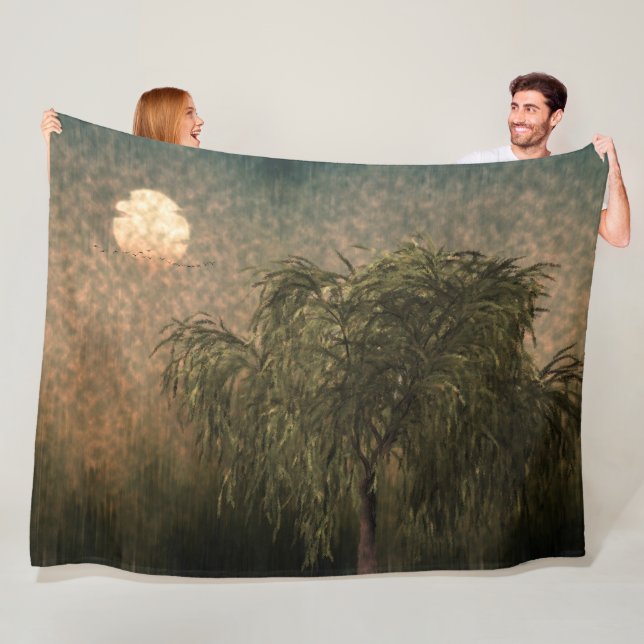 Willow at Sunset Fleece Blanket (In Situ)
