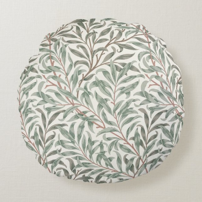 Willow Bough, wallpaper design, 1874 (wallpaper) Round Cushion (Front)
