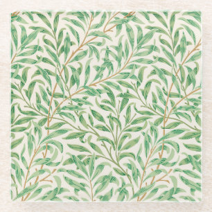 Willow Bough William Morris Pattern Glass Coaster