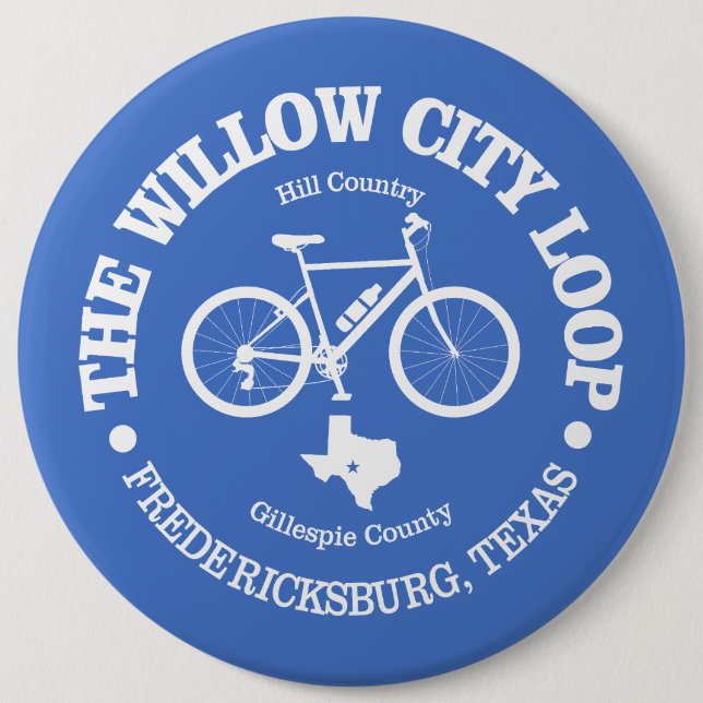 Willow City Loop (cycling) 6 Cm Round Badge (Front)