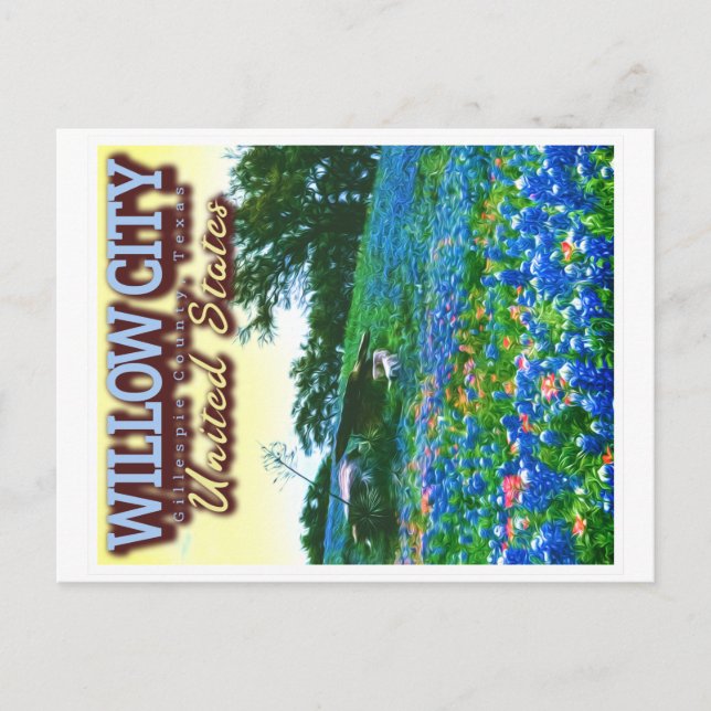 WILLOW CITY TEXAS - WILLOW CITY LOOP - BLUEBONNET POSTCARD (Front)