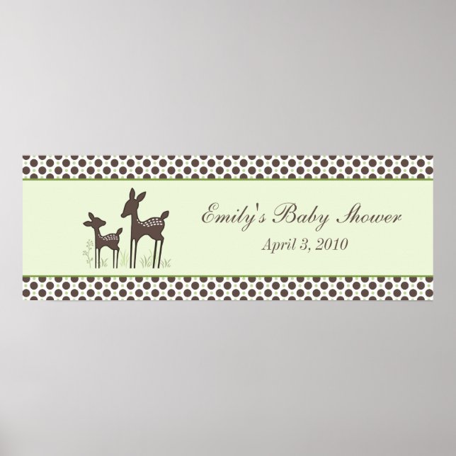 Willow Deer Baby Shower Banner Poster (Front)
