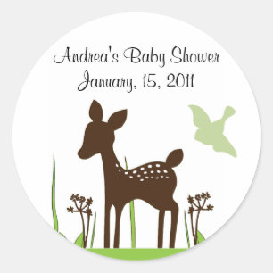 Willow Deer Baby Shower Sticker Keepsake