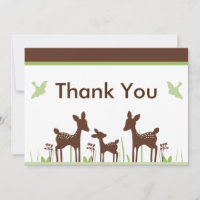 Willow Deer Baby Shower Thank You Card