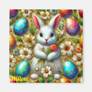 WILLOW ~ Easter Bunny and Eggs ~  Magnet