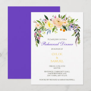 Willow Floral Wedding Rehearsal Dinner Invitation