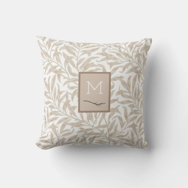 Willow Foliage ⎢Monogram Throw Pillow (Front)