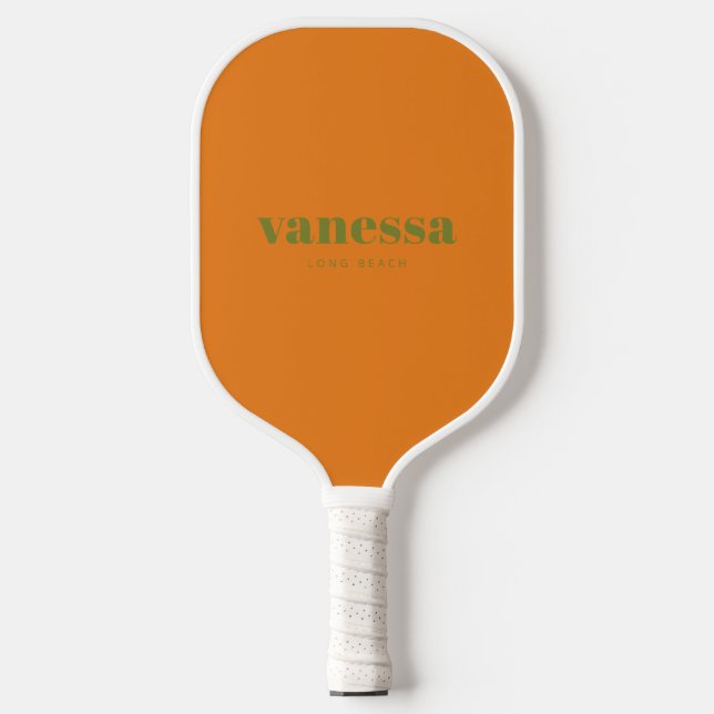 Willow Green Reverse Minimal Modern Classic Name Pickleball Paddle (Front)