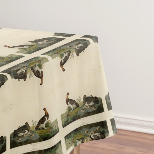 Willow Grous (Grouse) - Audubon's Birds of America Tablecloth (In Situ)