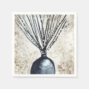 Willow in vase watercolor Napkin