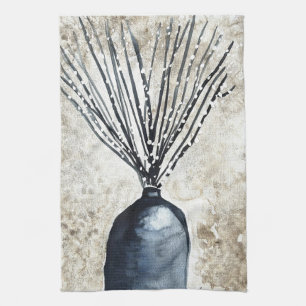 Willow in vase watercolor Tea Towel