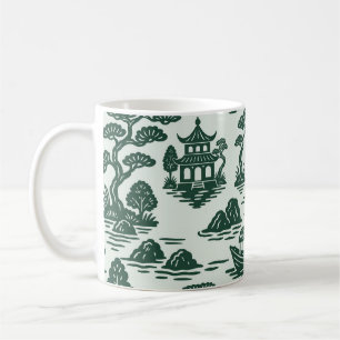 Willow Jade Garden with Pagoda and Boat Coffee Mug