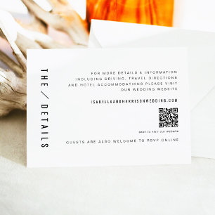 WILLOW Modern Minimalist QR Code Wedding Details Invitation